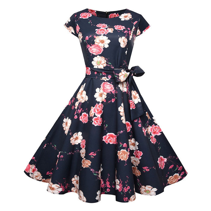 Navy Blue Flowers / S