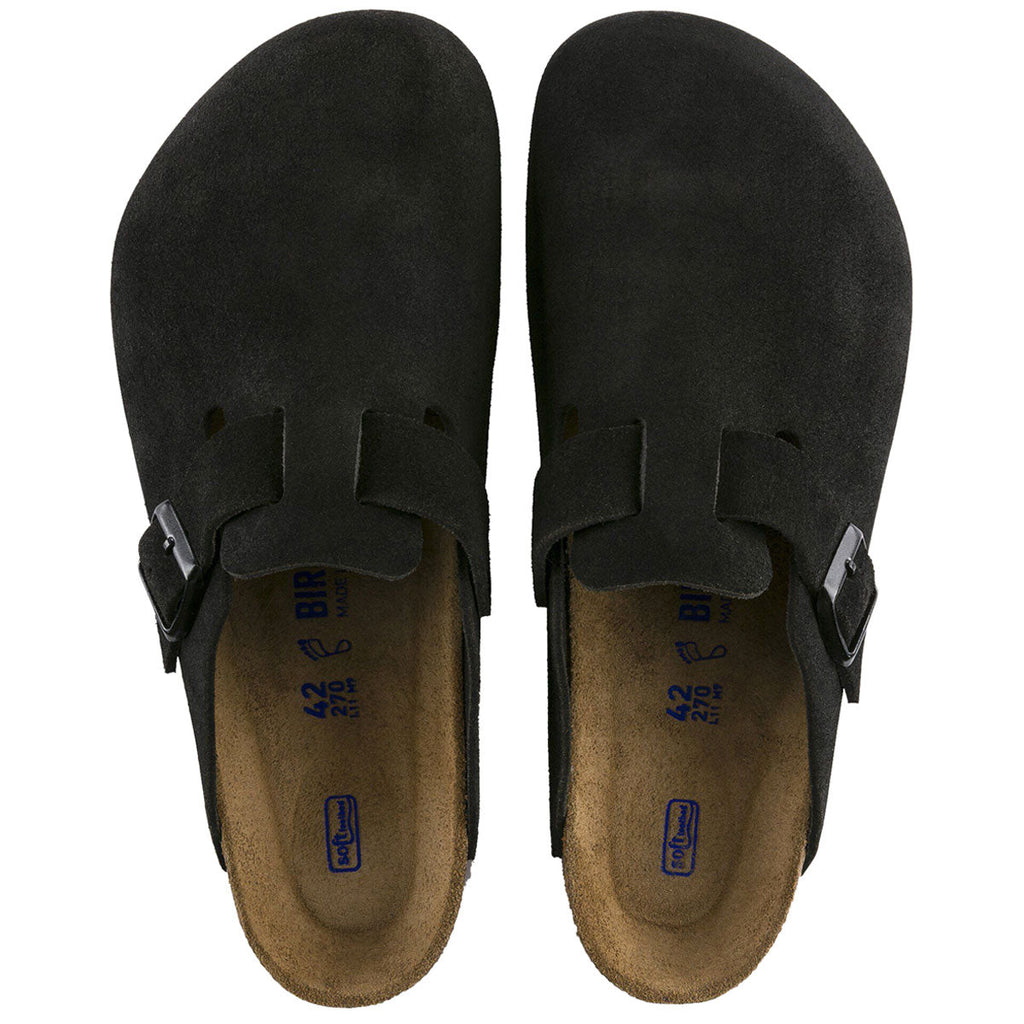 Birkenstock Boston Soft Footbed Sandals - Black Suede