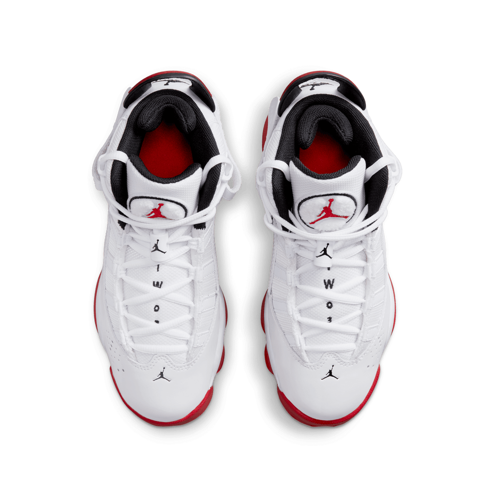 Big Kids' Jordan 6 Rings "White University Red"