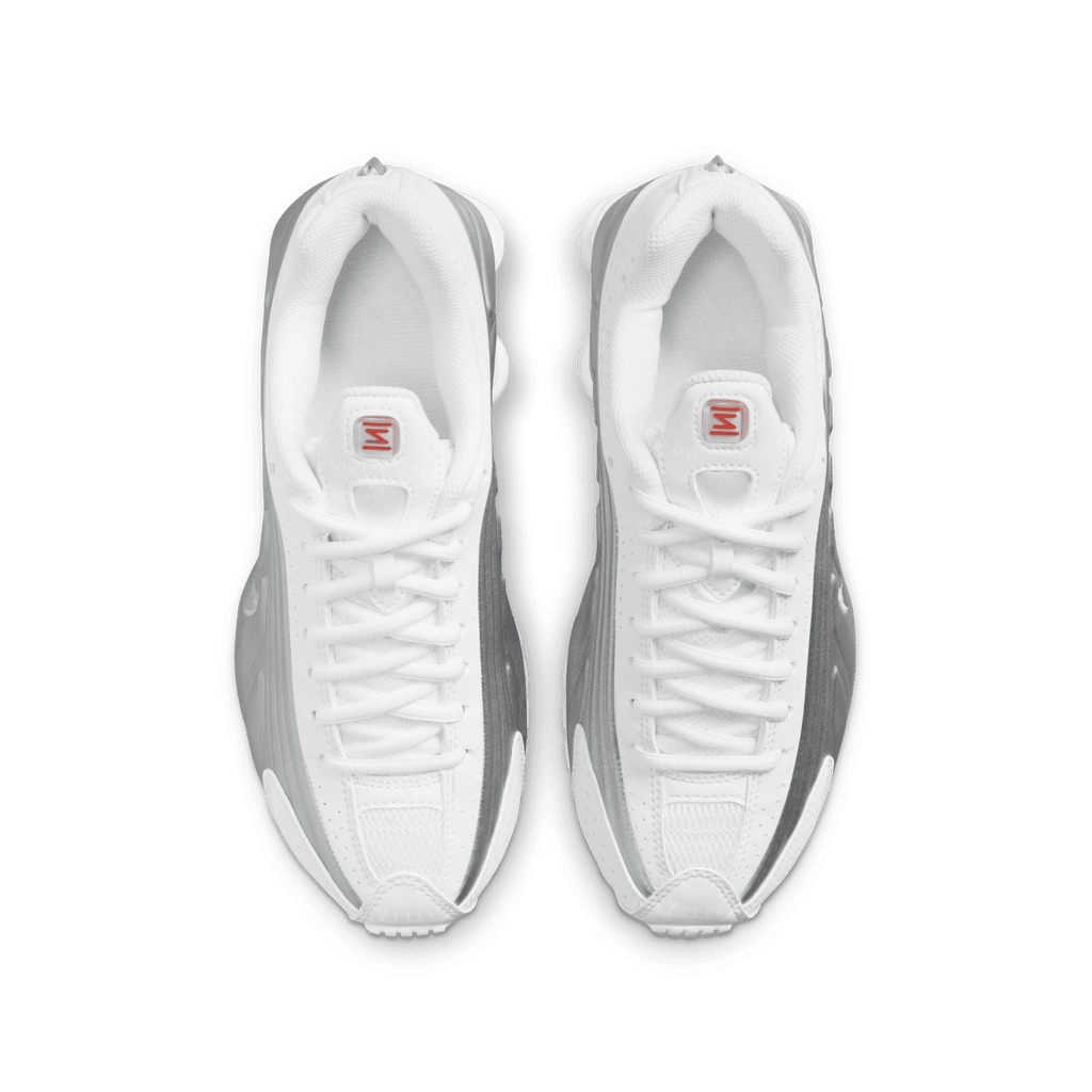 Big Kids' Nike Shox R4 "White Metallic Silver'