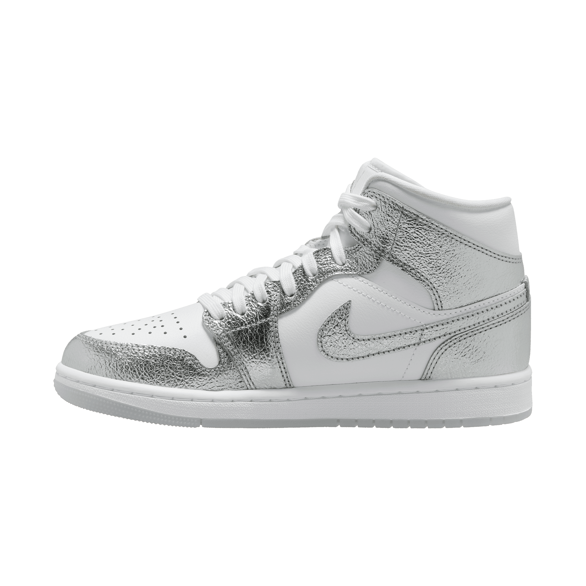 Women's Air Jordan 1 Mid SE "Crinkled Silver Foil"