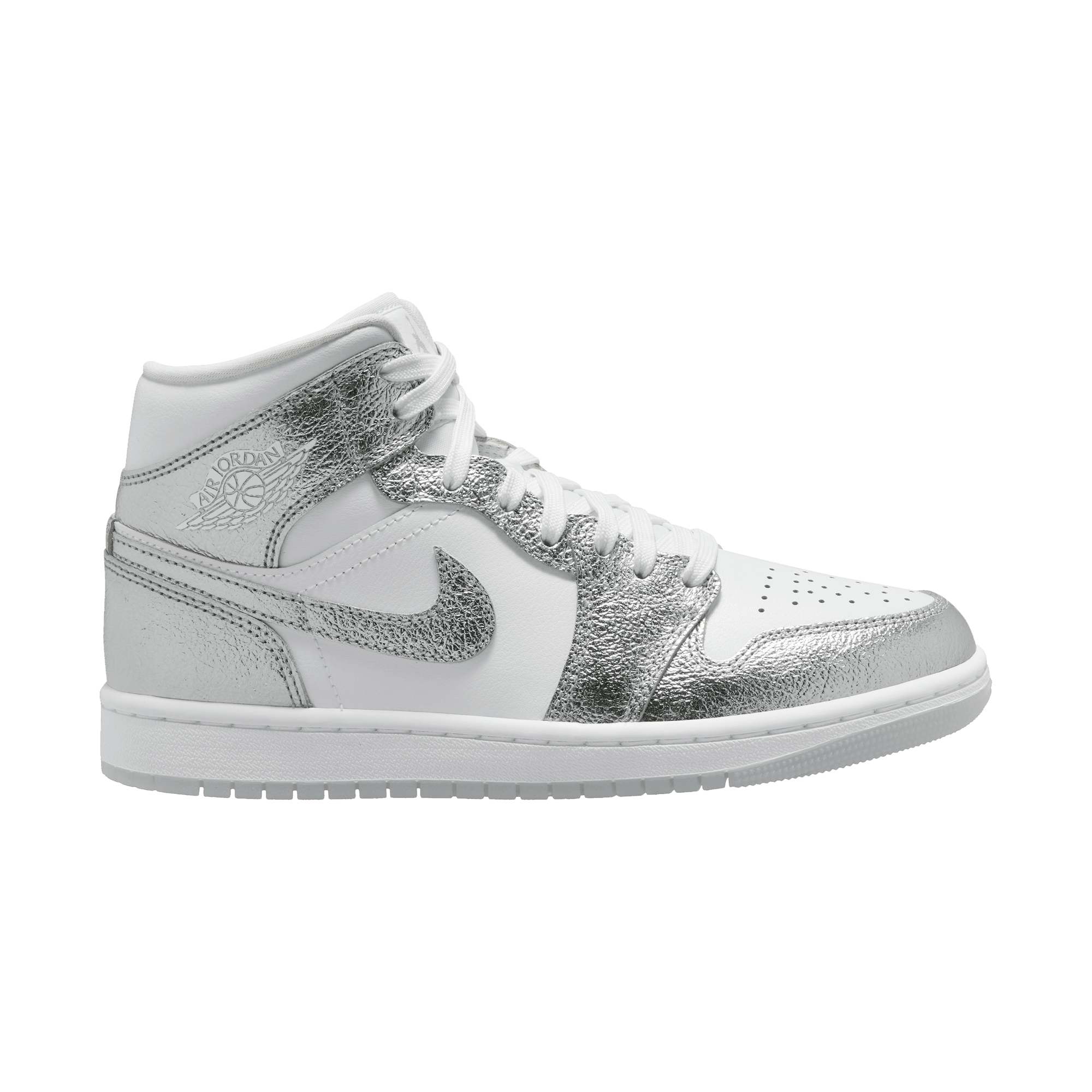 Women's Air Jordan 1 Mid SE "Crinkled Silver Foil"