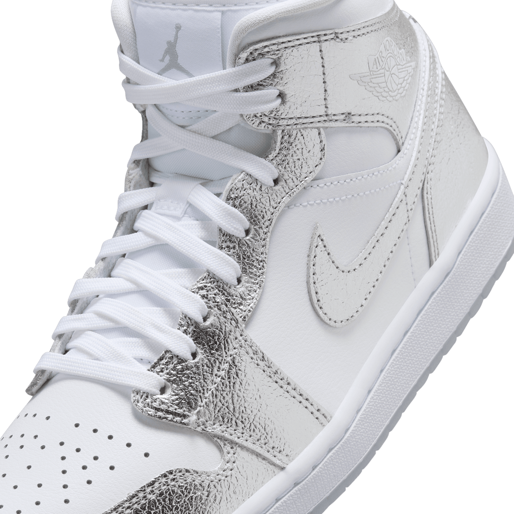 Women's Air Jordan 1 Mid SE "Crinkled Silver Foil"