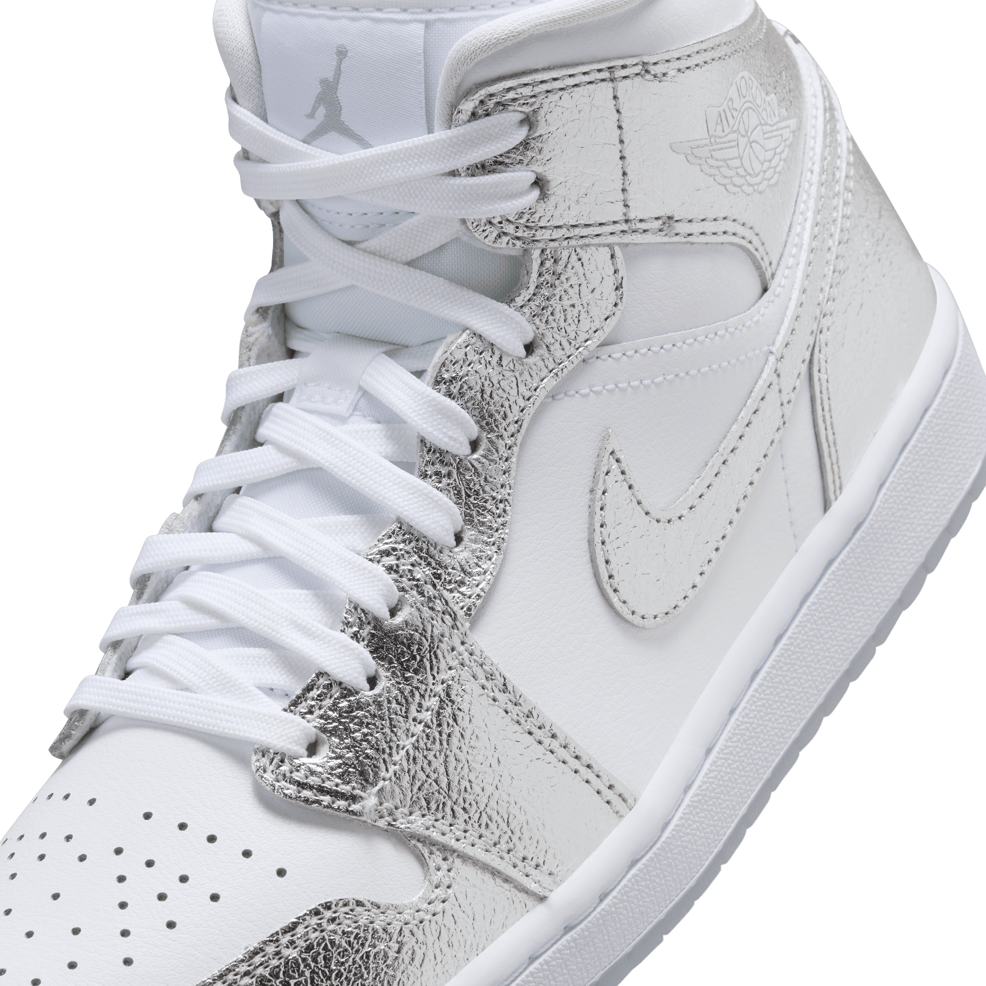 Women's Air Jordan 1 Mid SE "Crinkled Silver Foil"