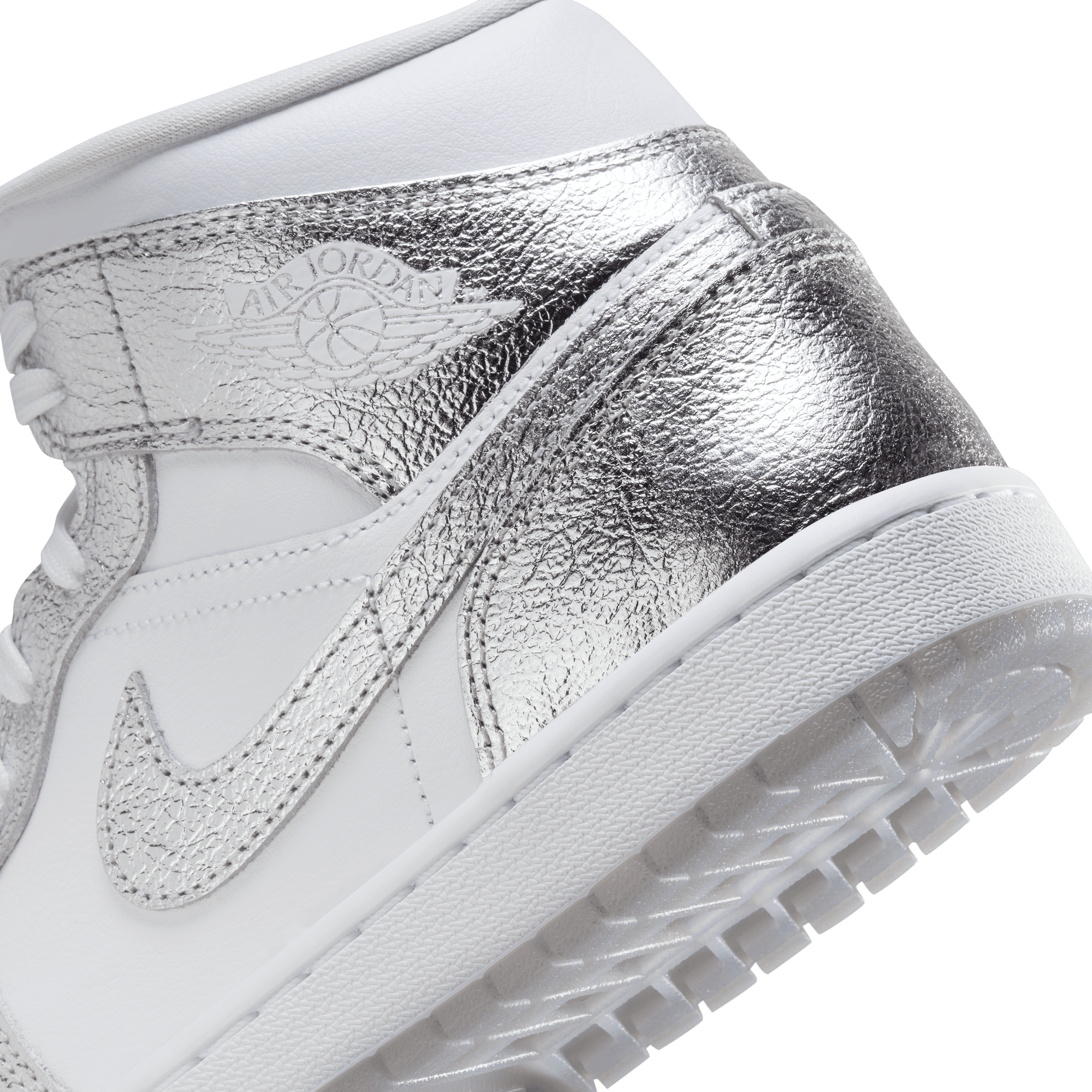 Women's Air Jordan 1 Mid SE "Crinkled Silver Foil"