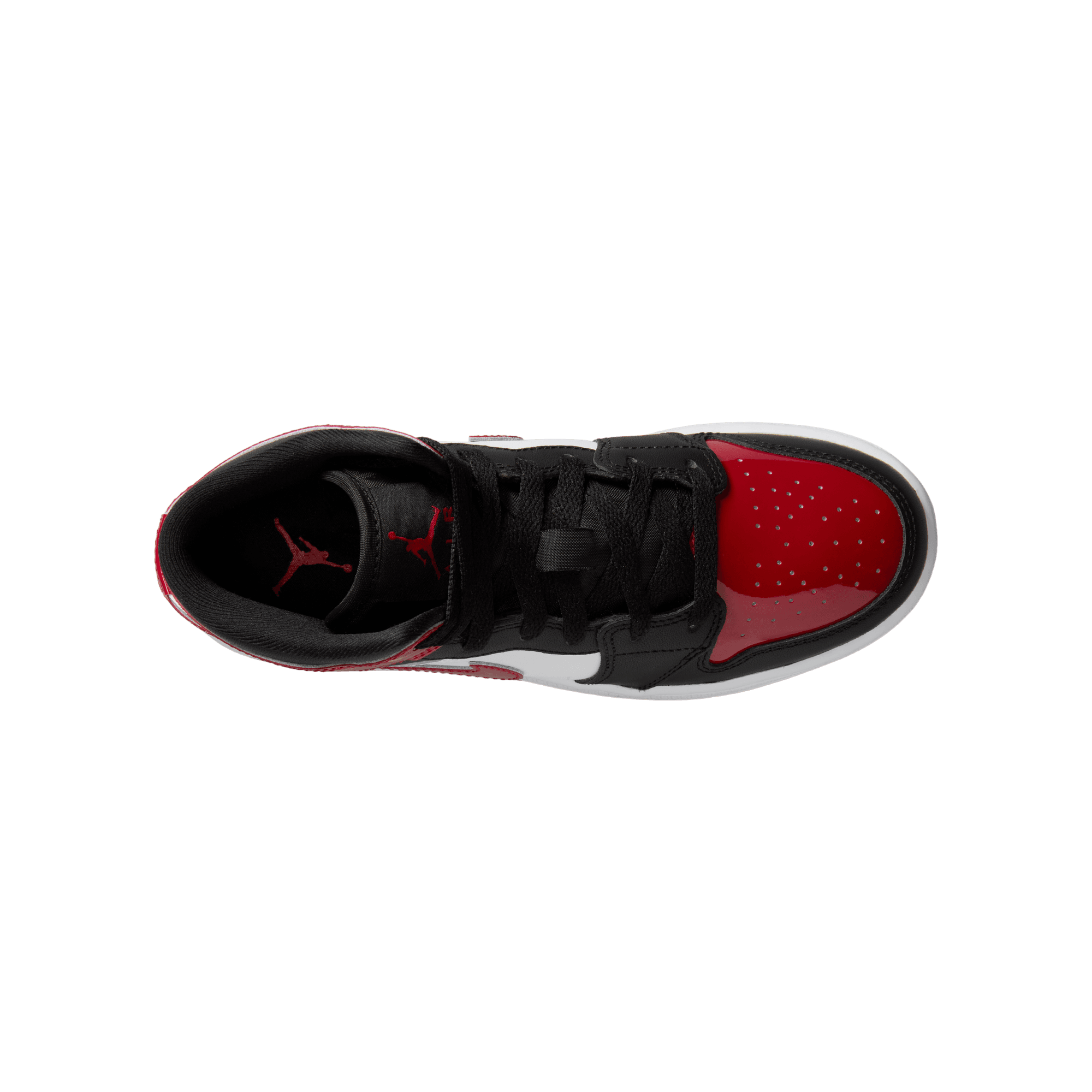 Big Kids' Air Jordan 1 Mid  "Patent Bred Toe"