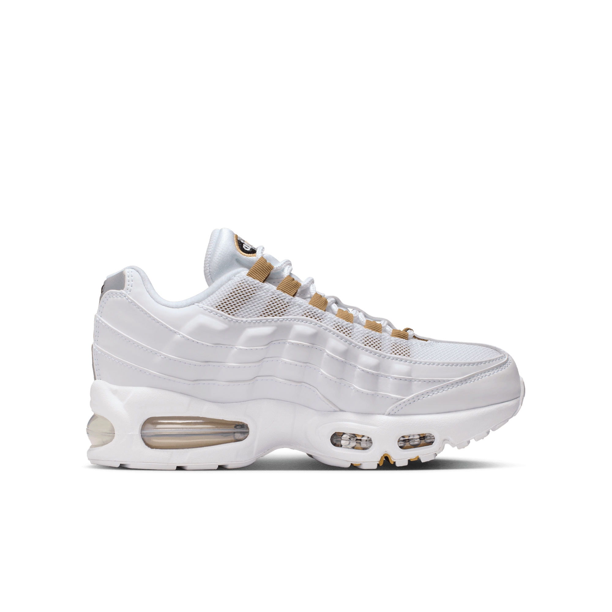 Big Kids' Nike Air Max 95 "White Metallic Gold"