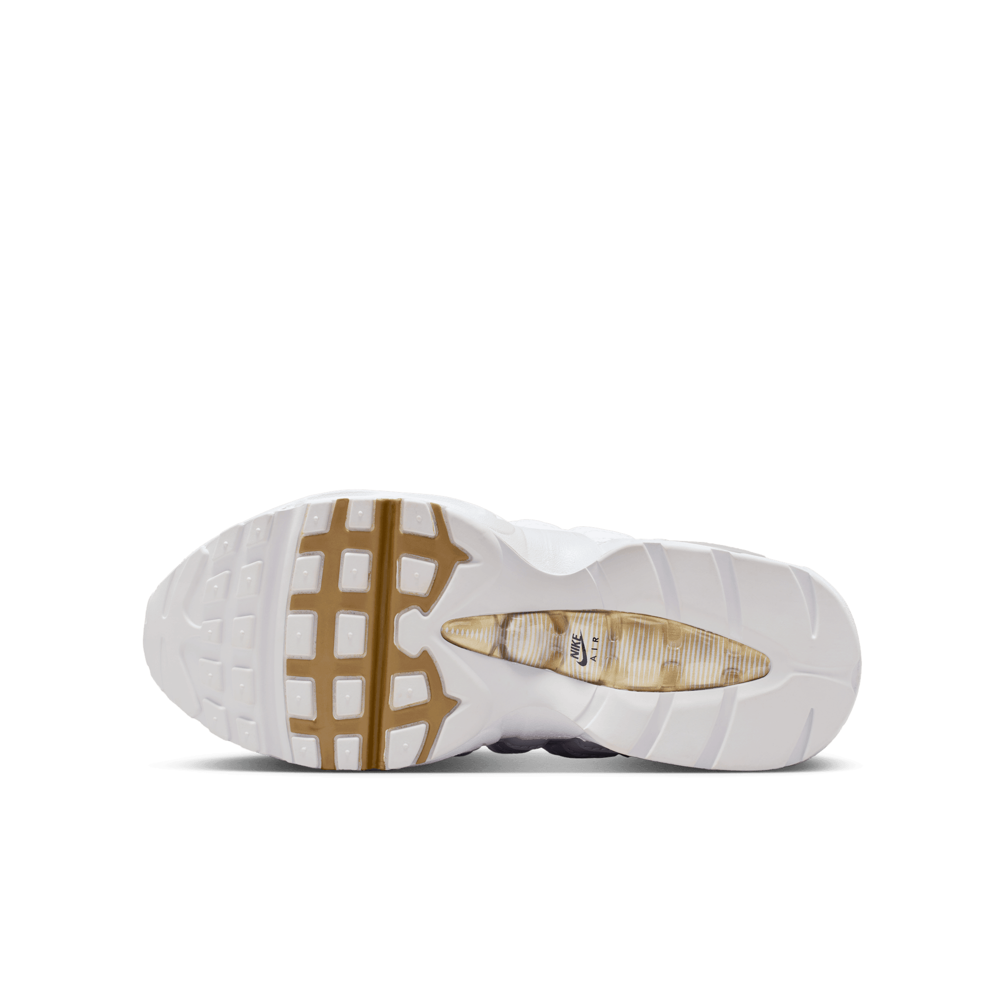 Big Kids' Nike Air Max 95 "White Metallic Gold"