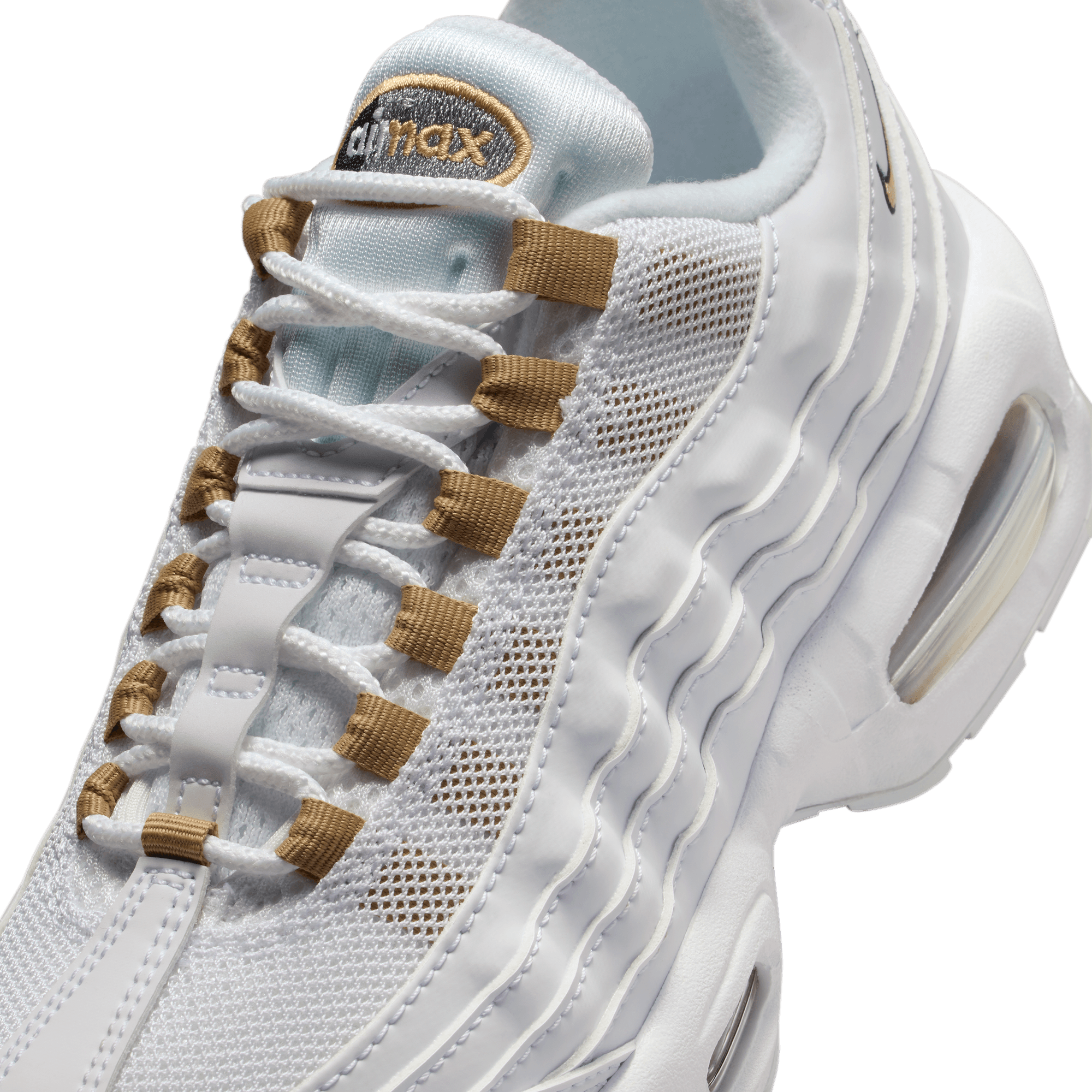 Big Kids' Nike Air Max 95 "White Metallic Gold"