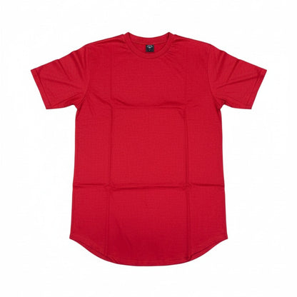 Men's The Closet Inc. Curved Hem T-Shirt -Plain Red