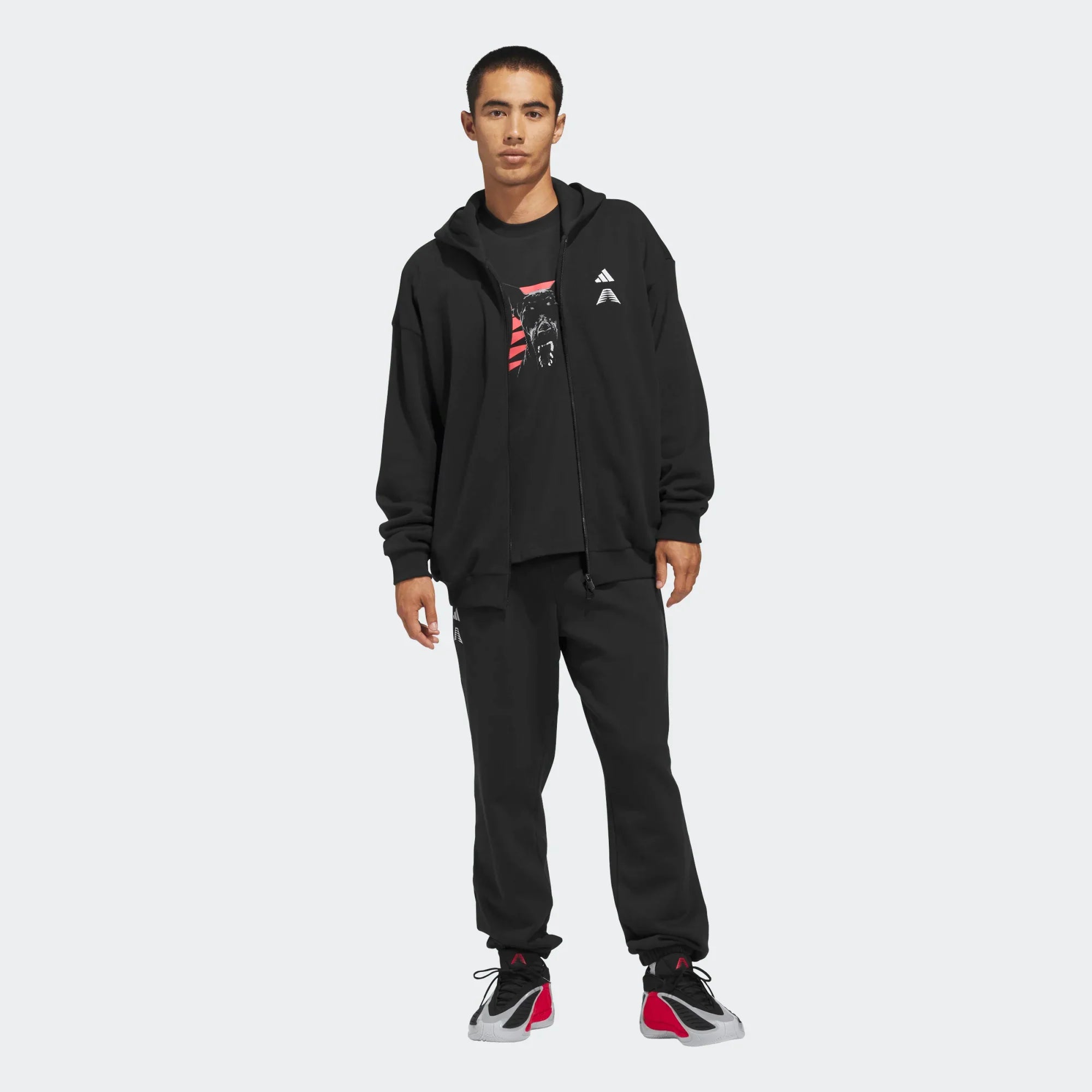 Men's Adidas Anthony Edwards Foundation Full Zip Hoody Loose Fit "Unisex"