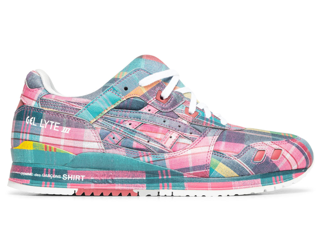 Comme des Garçons SHIRT x ASICS Gel Lyte III in Pink Plaid