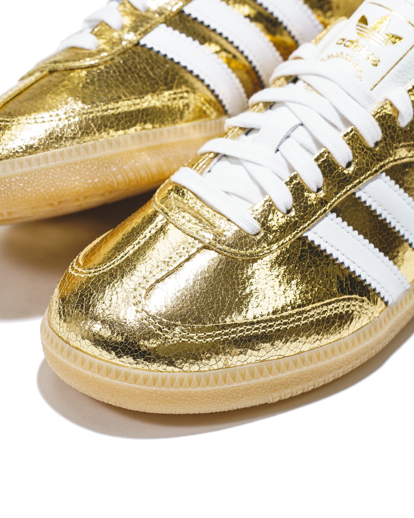 Adidas Women Samba OG Gold Metallic Cracked Leather KI5719