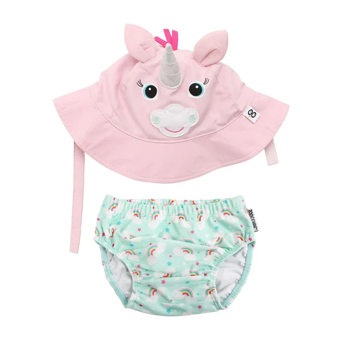 Allie Alicorn Swim Diaper & Sunhat 12-24
