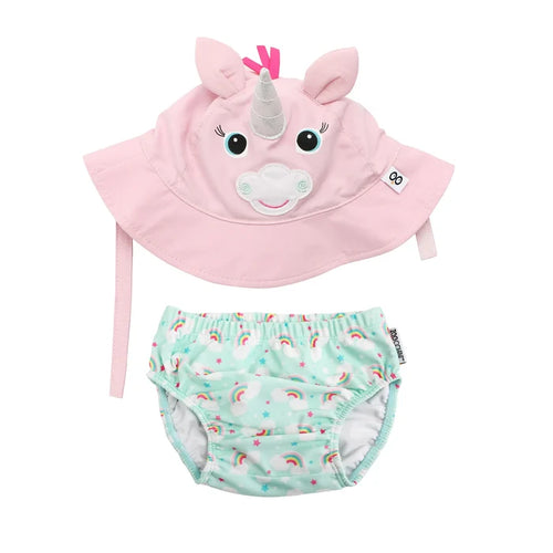 Allie Alicorn Swim Diaper & Sunhat 12-24