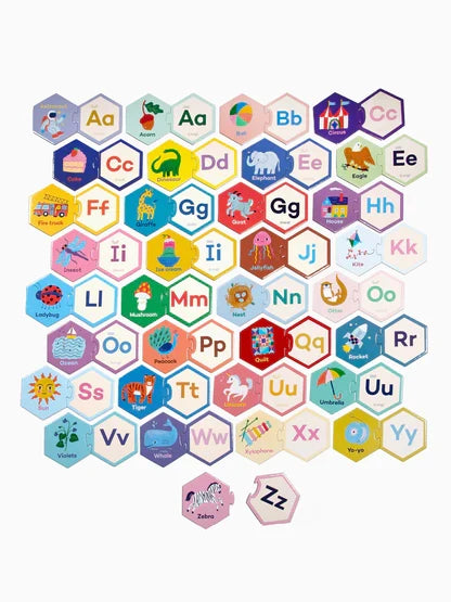 Alphabet Hexagon Puzzle Pair