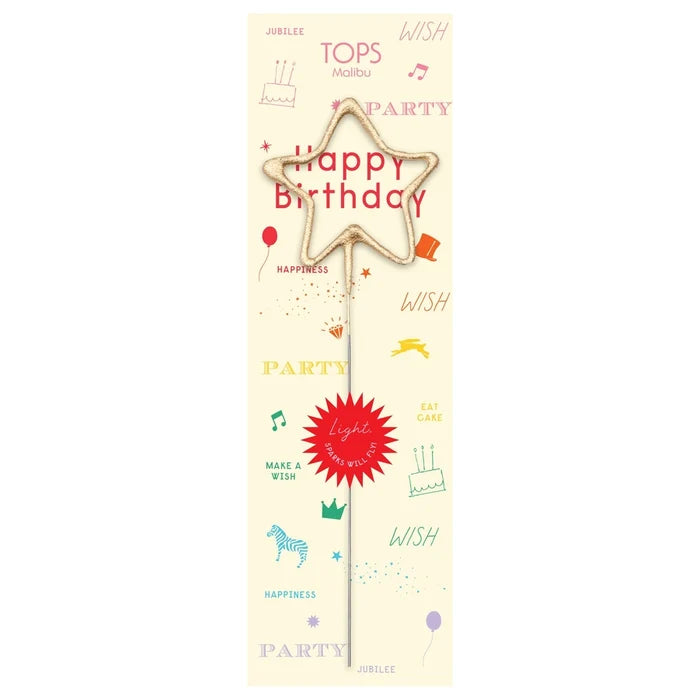 Big Gold Sparkler Happy Birthday Rainbow