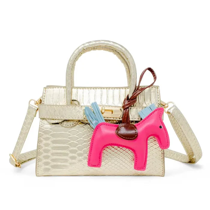 Crocodile Gold Pony Handbag