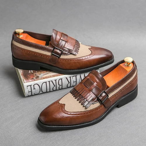 Enzo Caravelli Kiltie Monk Strap Shoes