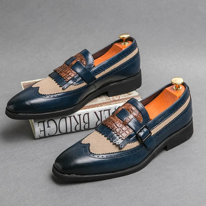 Enzo Caravelli Kiltie Monk Strap Shoes