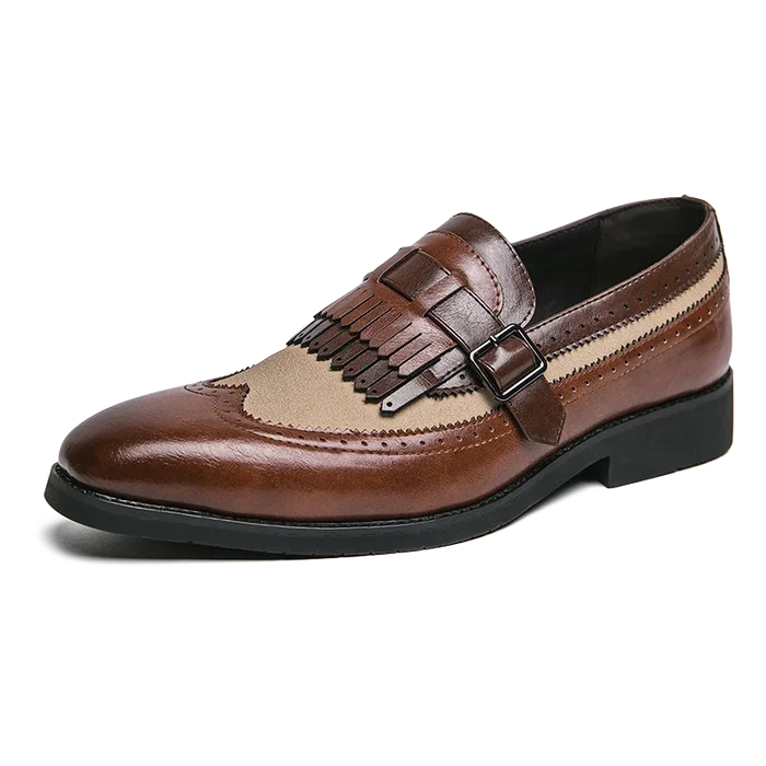Enzo Caravelli Kiltie Monk Strap Shoes