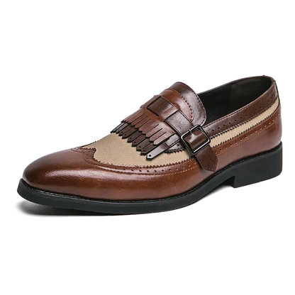 Enzo Caravelli Kiltie Monk Strap Shoes