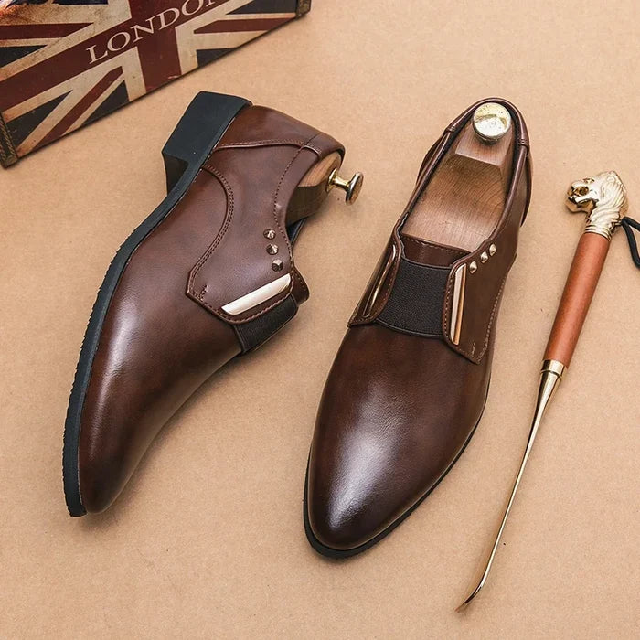 Laurent Degas Leather Monk Strap Dress Shoes