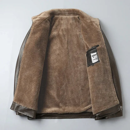 Lorenzo Taviani Fleece Leather Jacket