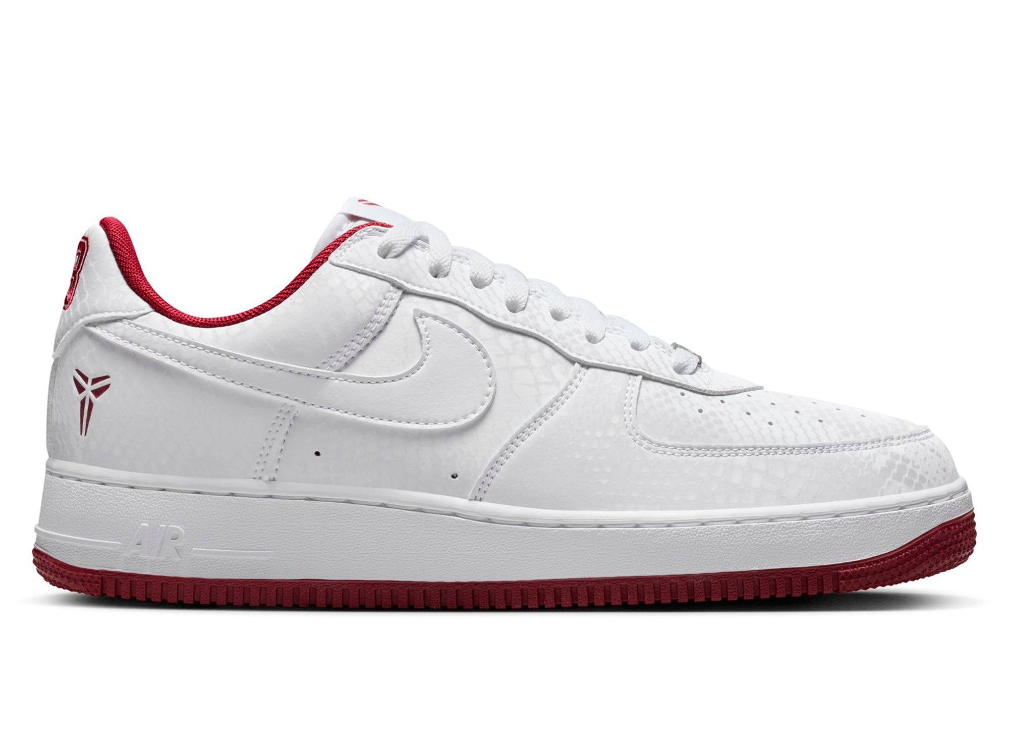 Nike Kobe Air Force 1 Low in White / Team Red