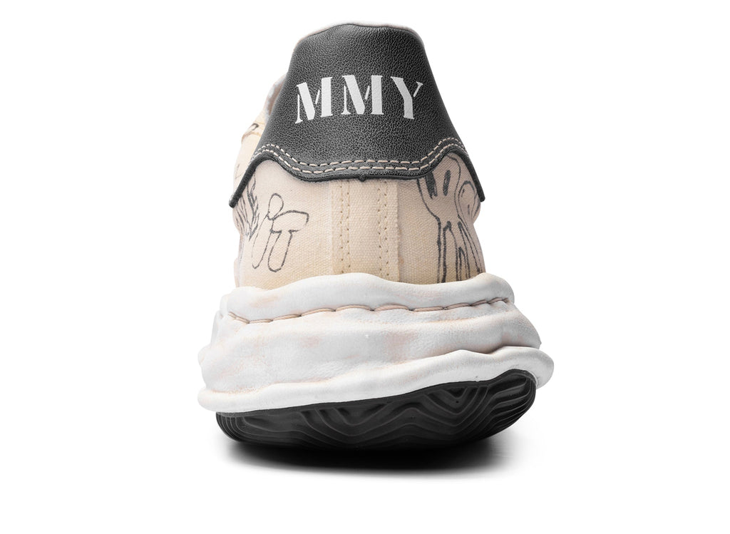 Maison Mihara Yasuhiro "BLAKEY" OG Sole Graffiti Printed Canvas in White