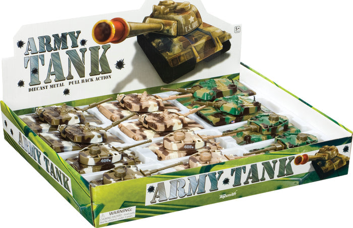 Pull Back Army Tanks (Assorted Colors)