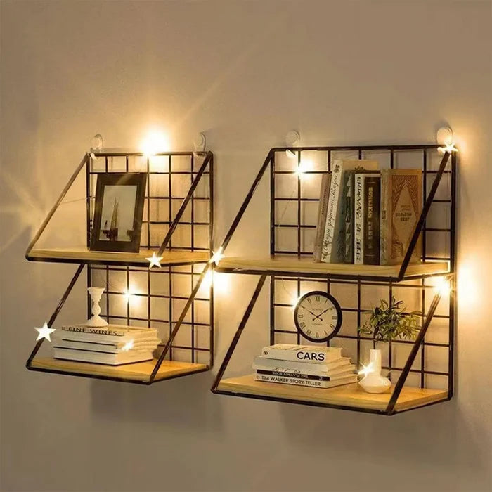 RustiCraft Iron-Wood Wall Shelf