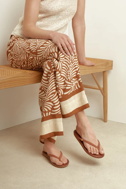 Saionara Rope/Leather Tan sandals