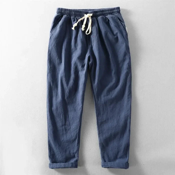 Thomas Couture Linen Drawstring Trousers