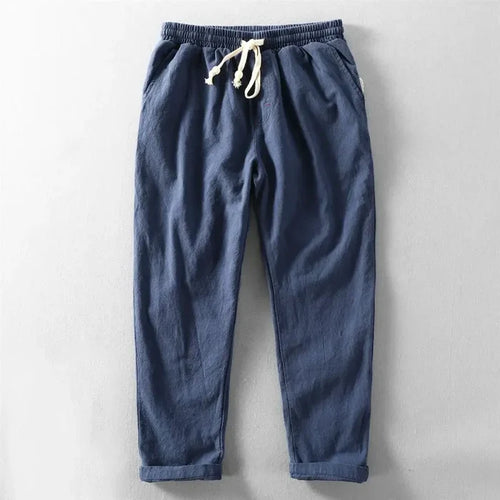 Thomas Couture Linen Drawstring Trousers