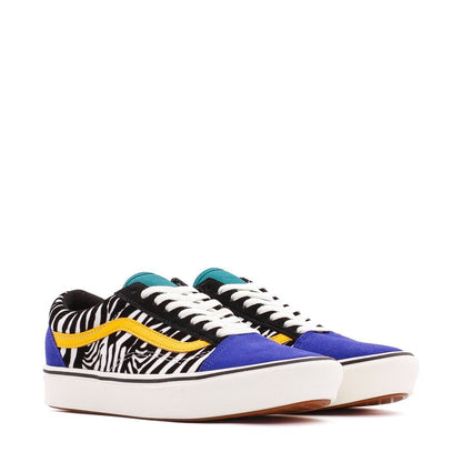 Vans UA ComfyCush Old Skool Zebra Tidepool Surf The Web Women VN0A3WMAVWT