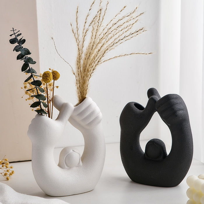 Vinthentic Elegance in Hands Vase