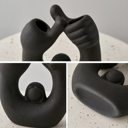 Vinthentic Elegance in Hands Vase